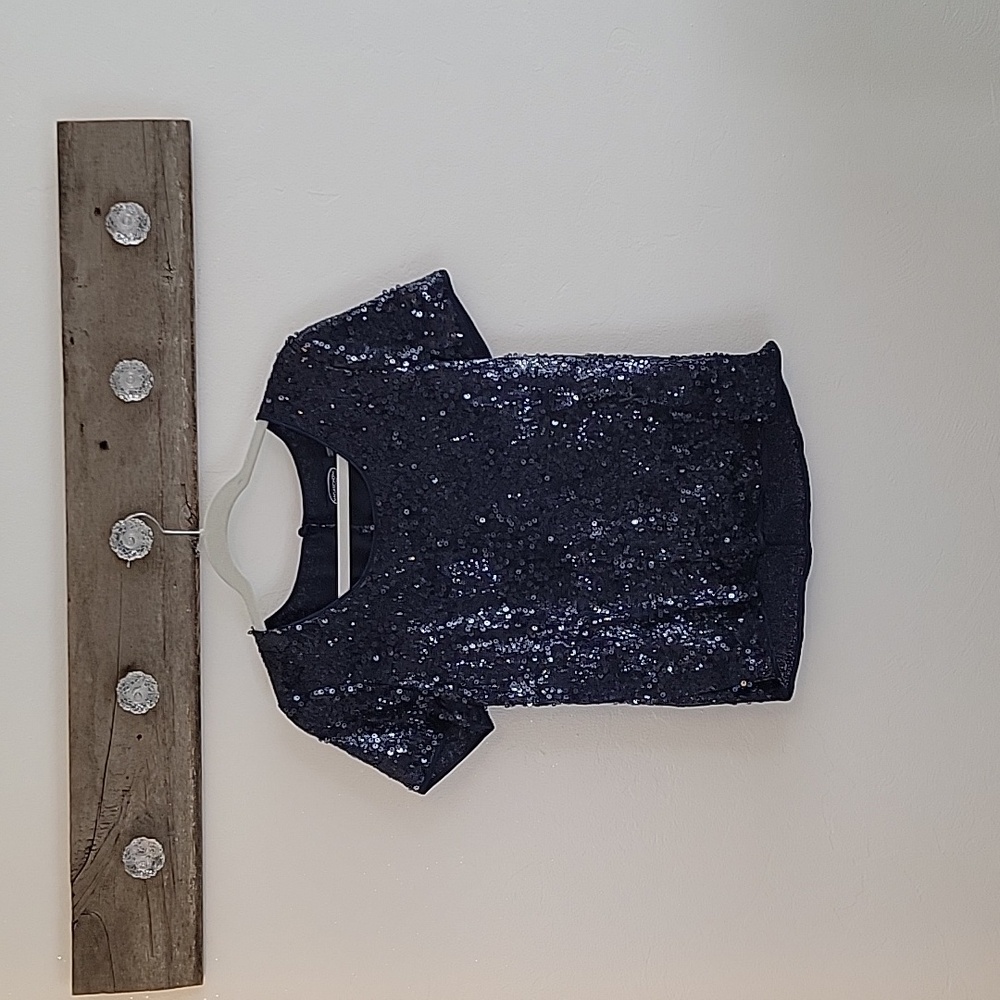 Magaschoni New York Navy Sequin Blouse SZ Sm